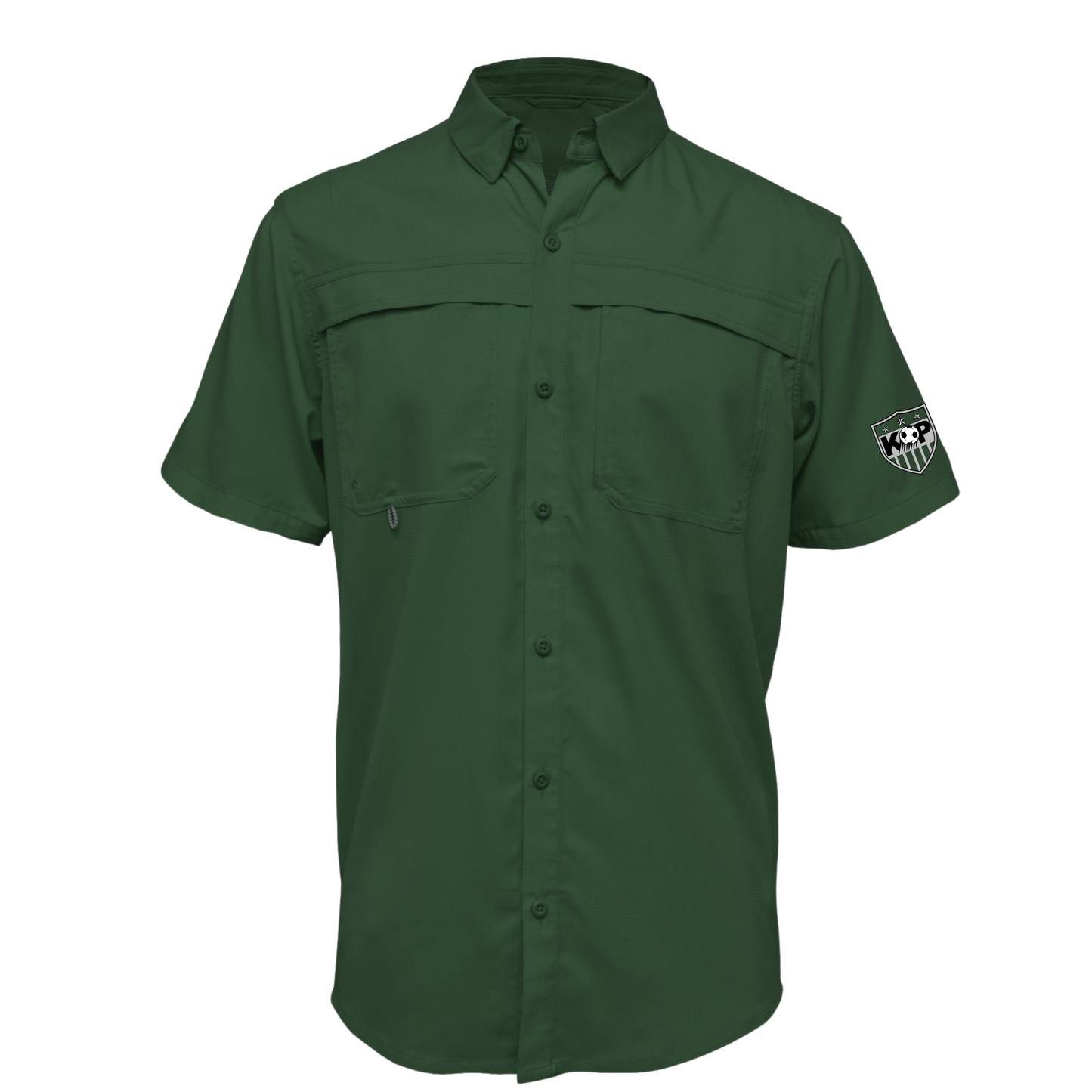 Men's Short Sleeve Fishing Shirt with Soccer Shield