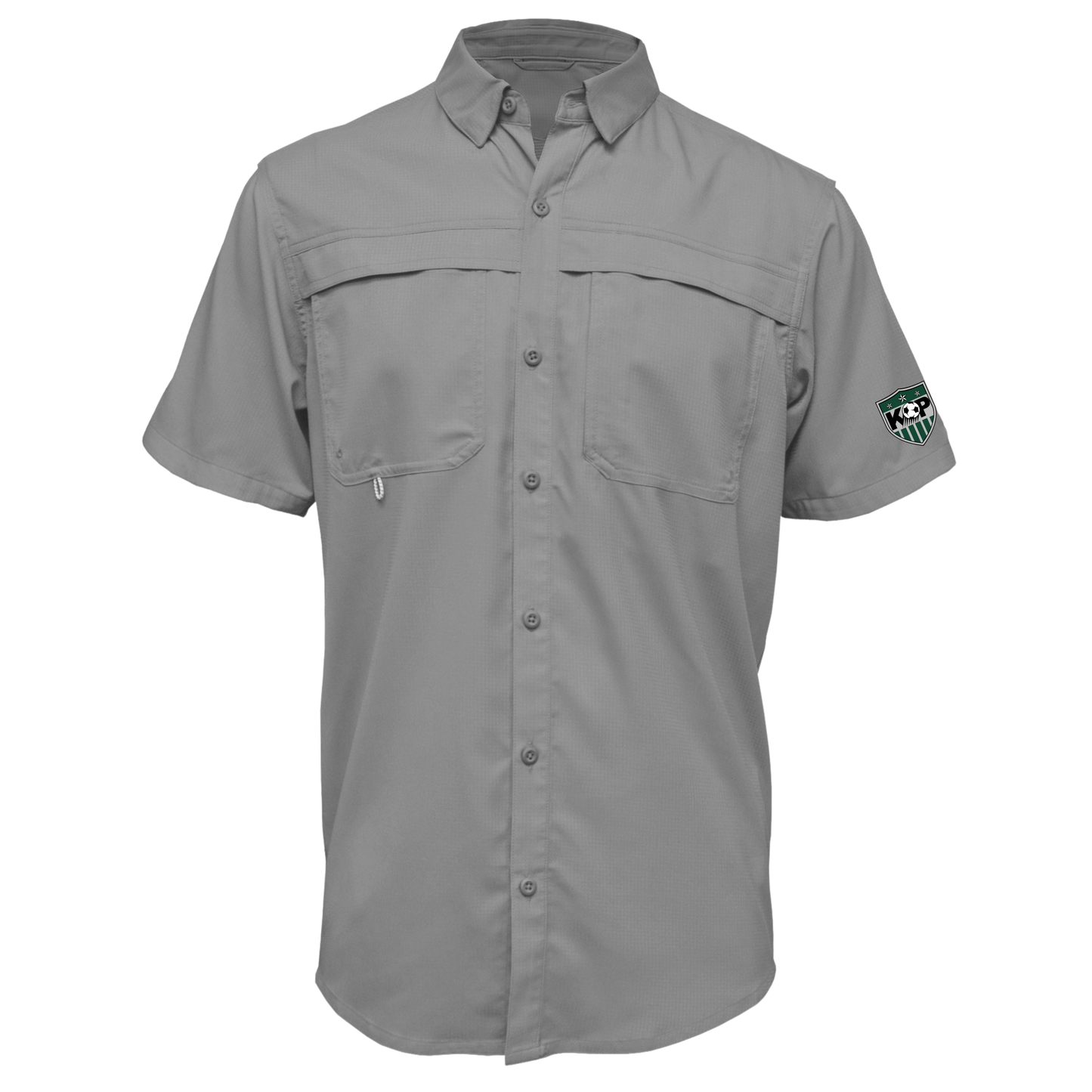 Men's Short Sleeve Fishing Shirt with Soccer Shield