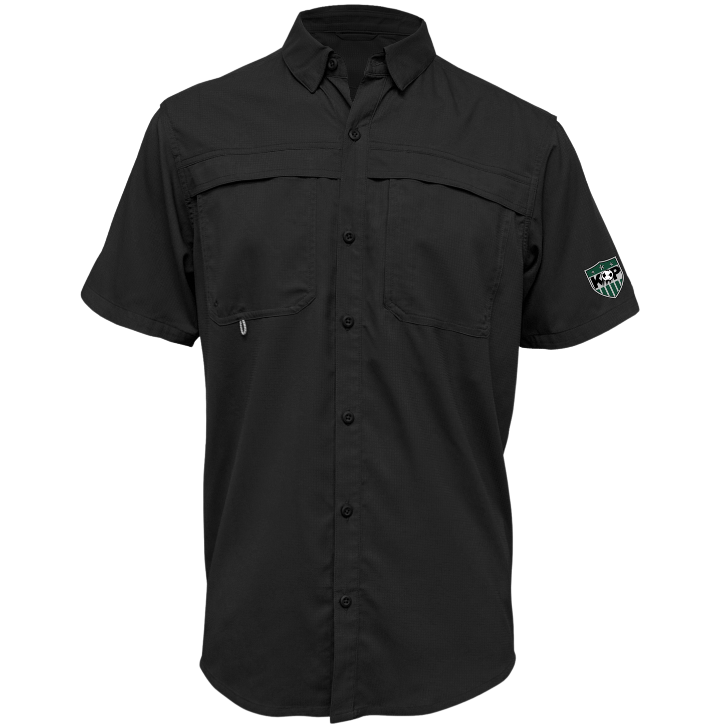 Men's Short Sleeve Fishing Shirt with Soccer Shield