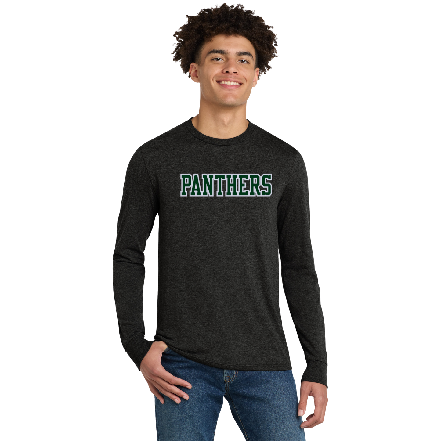 PANTHERS Long Sleeve Tri-blend Tee with Soccer Back Tag