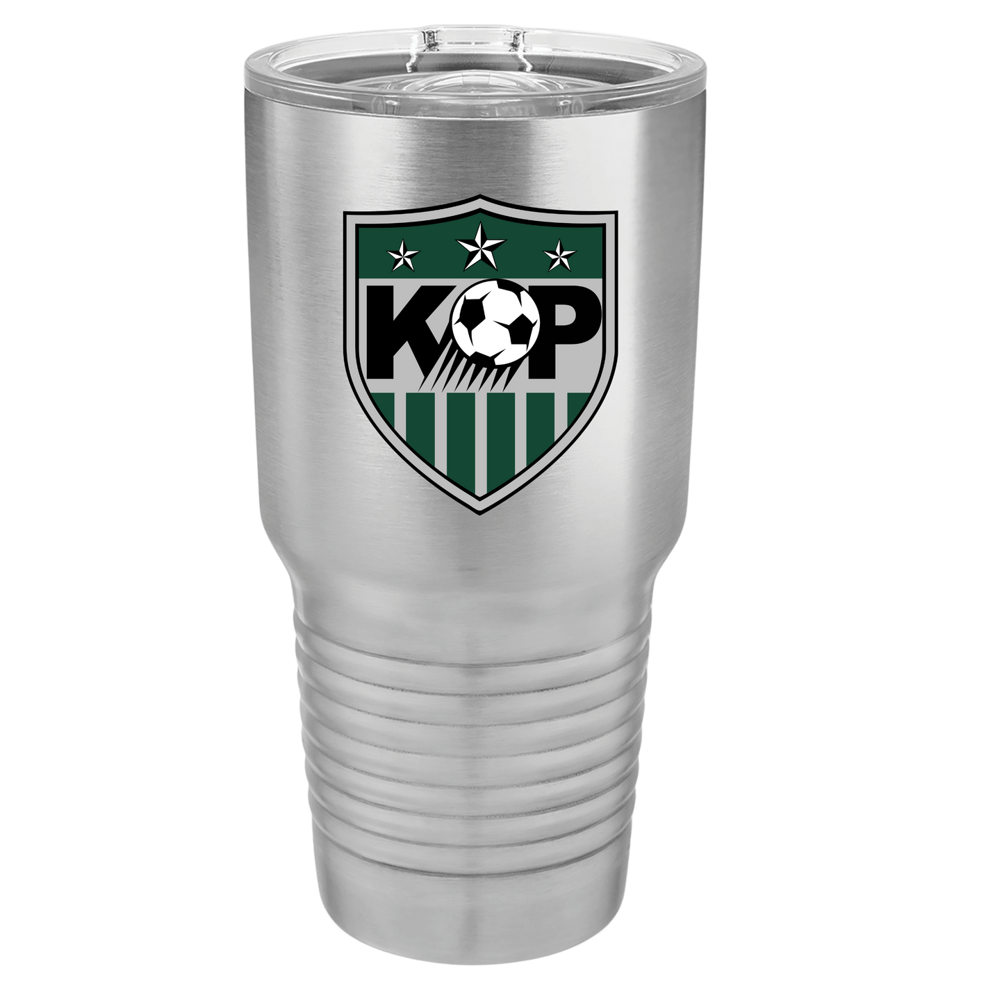 Polar Camel 30 oz. Stainless Steel Ringneck Tumbler with Slider Lid (Soccer Shield)