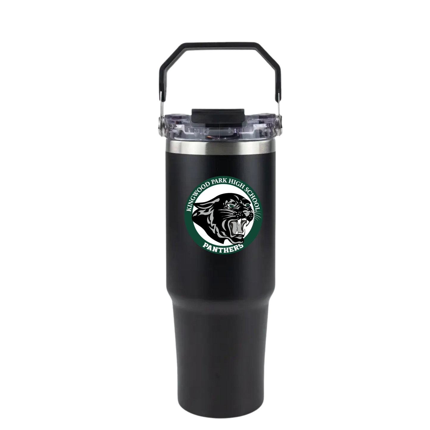 30oz Powder Coated Tri-Sip Tumbler - Black