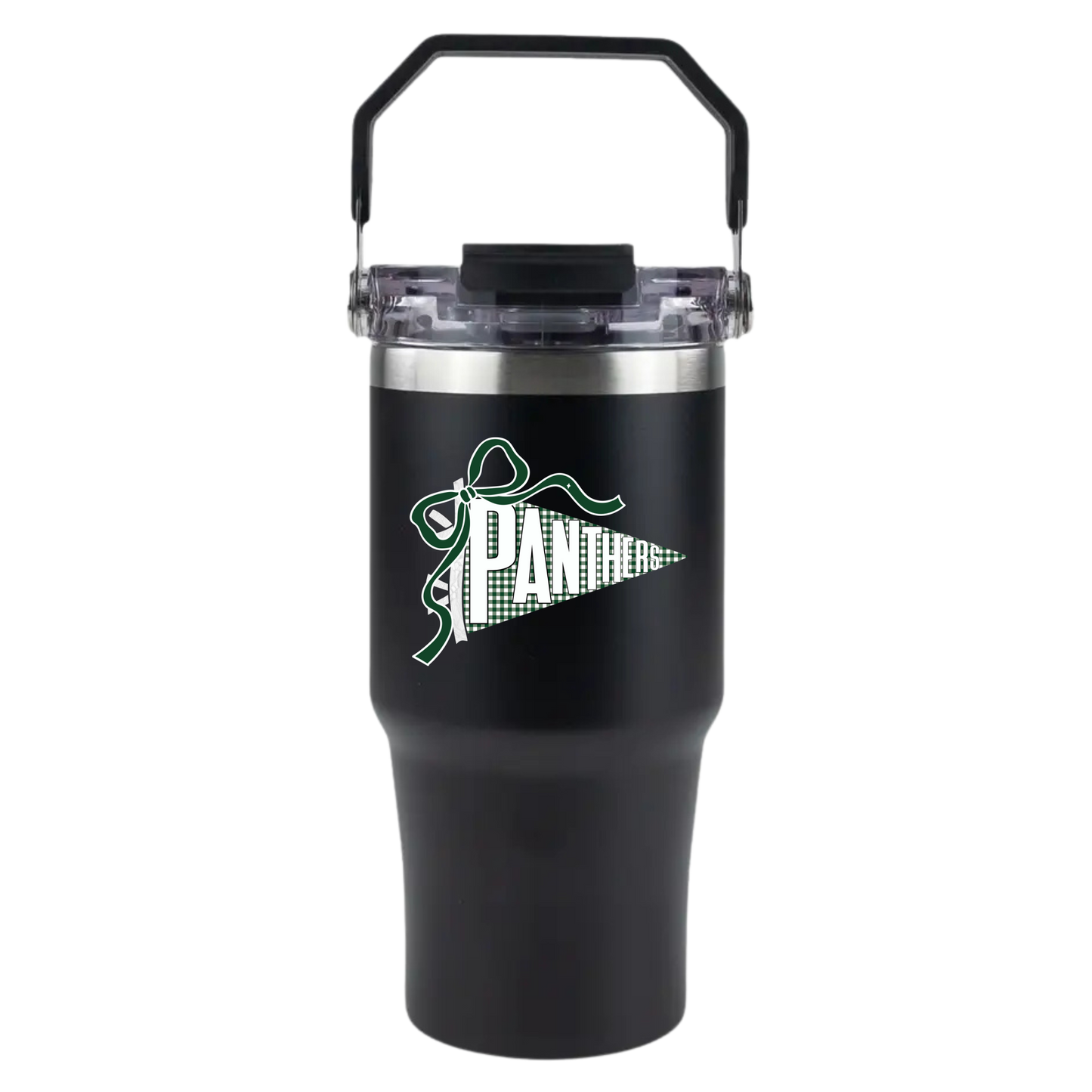 20oz Powder Coated Tri-Sip Tumbler (Black) - 2 Designs