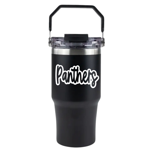 20oz Powder Coated Tri-Sip Tumbler (Black) - 2 Designs