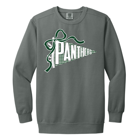 Panthers Gingham Pennant w/ Bow Comfort Colors® Crewneck