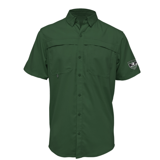 Men's Short Sleeve Fishing Shirt with Soccer Shield