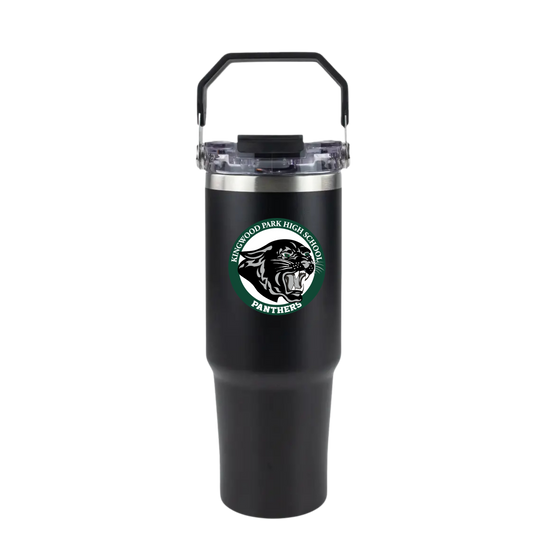 30oz Powder Coated Tri-Sip Tumbler - Black