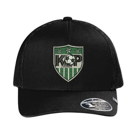 TravisMathew Cruz Trucker Cap with textured Flexstyle emblem